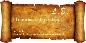 Lieberman Dorottya névjegykártya